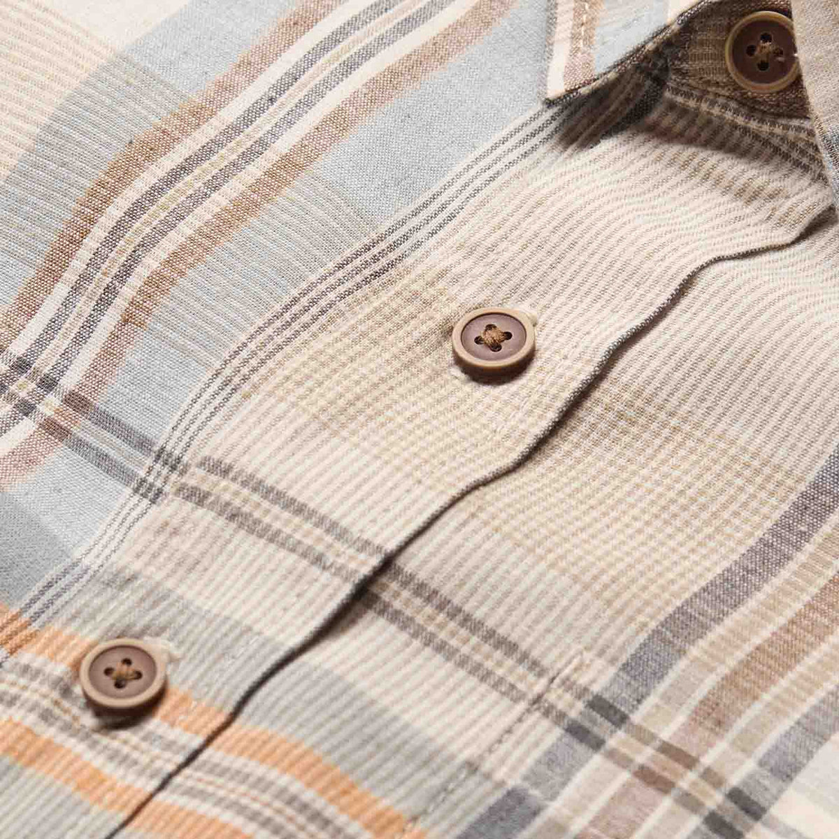 Ambary Short-Sleeve Shirt Detail Image in Ember Spring Plaid