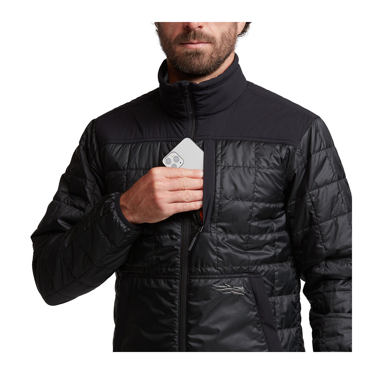 Sitka Lowland Jacket Front Pocket Image in Sitka Black