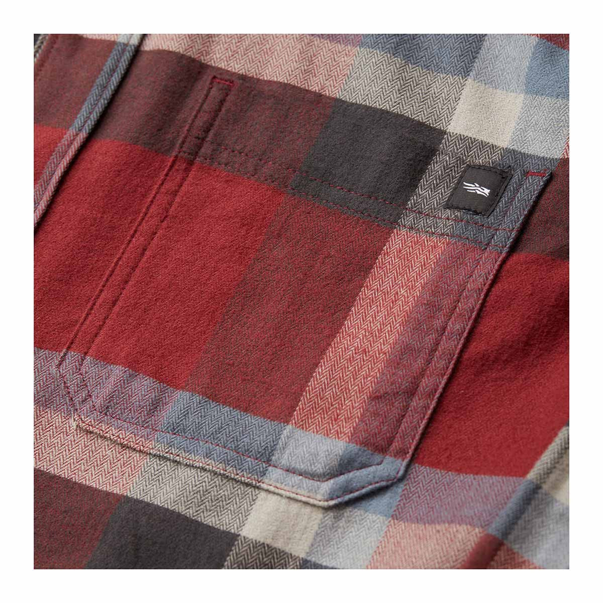 Sitka Ashland Light Weight Flannel Detailed Fabric Image in Dark Red Fall Plaid