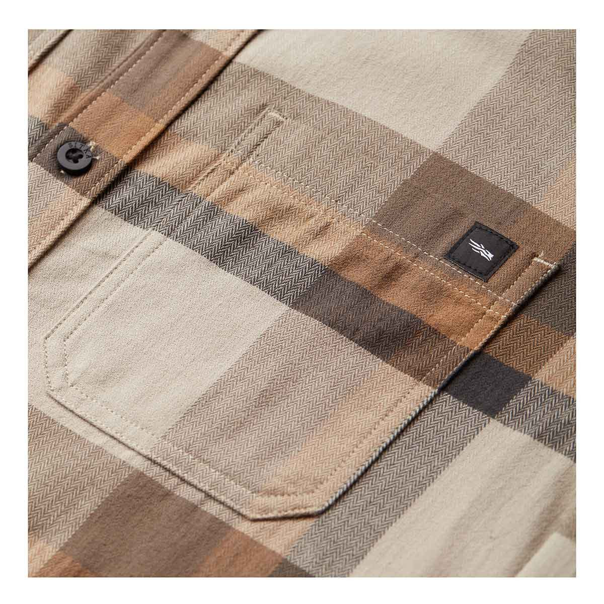 Sitka Ashland Light Weight Flannel Detailed Fabric Image in Oak Fall Plaid