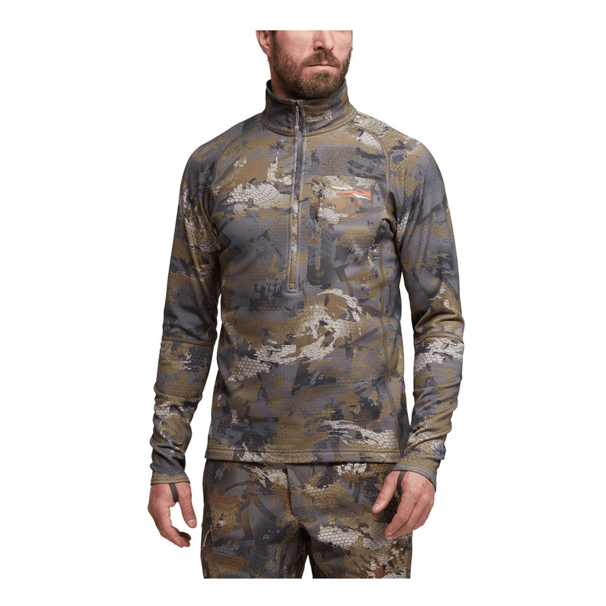 Sitka Grinder Zip-T Front Model Image in Timber