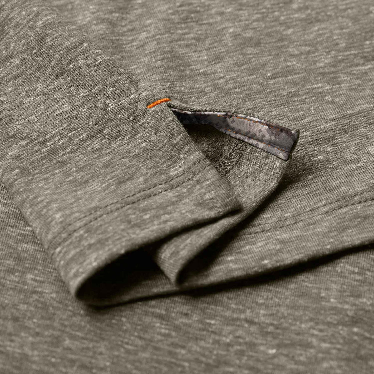 Sitka Essential Short-Sleeve Henley Detailed Image in Oak Heather