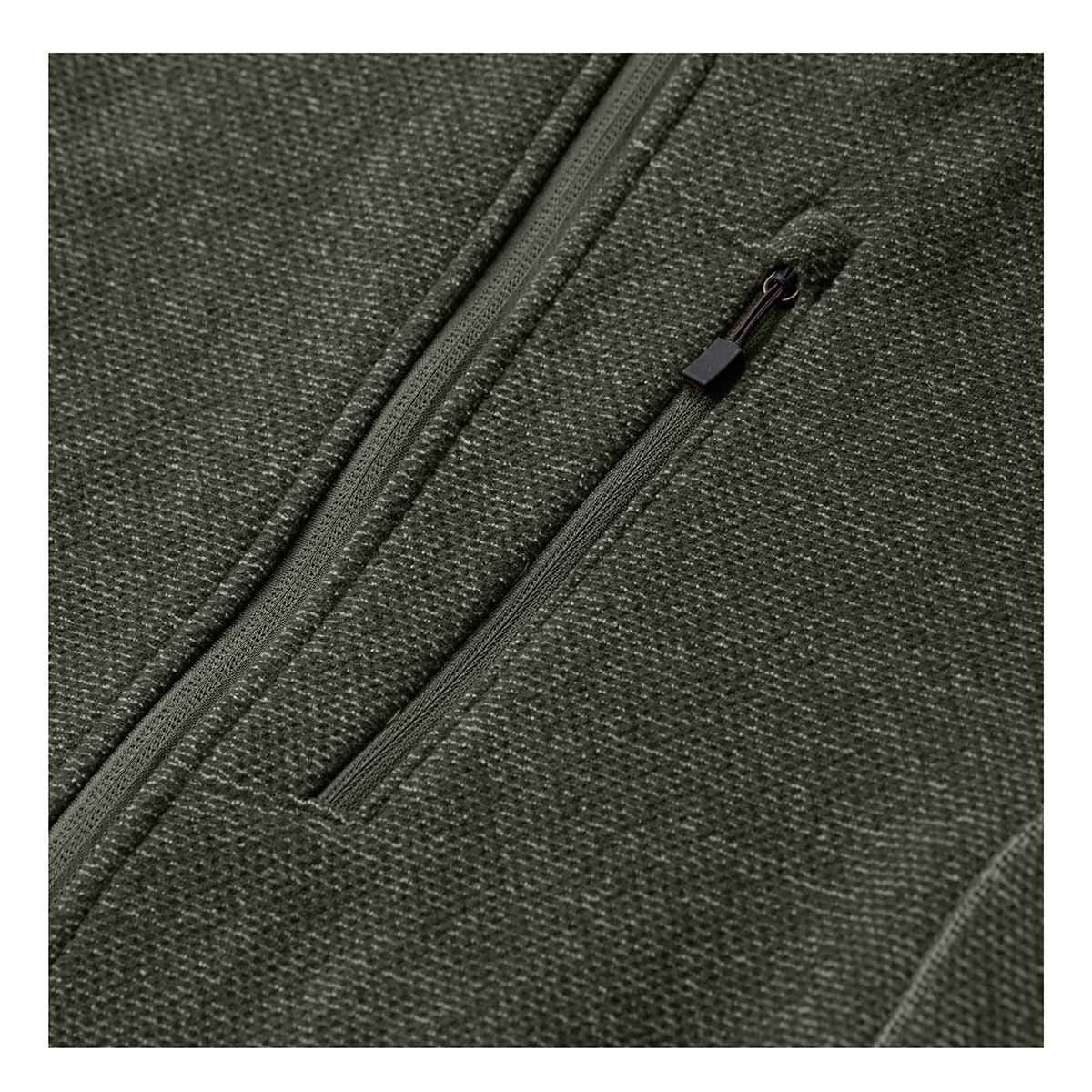 Sitka Snowcrest Half-Zip Fleece Pullover Fabric Detail Image in Hemlock Green Heather