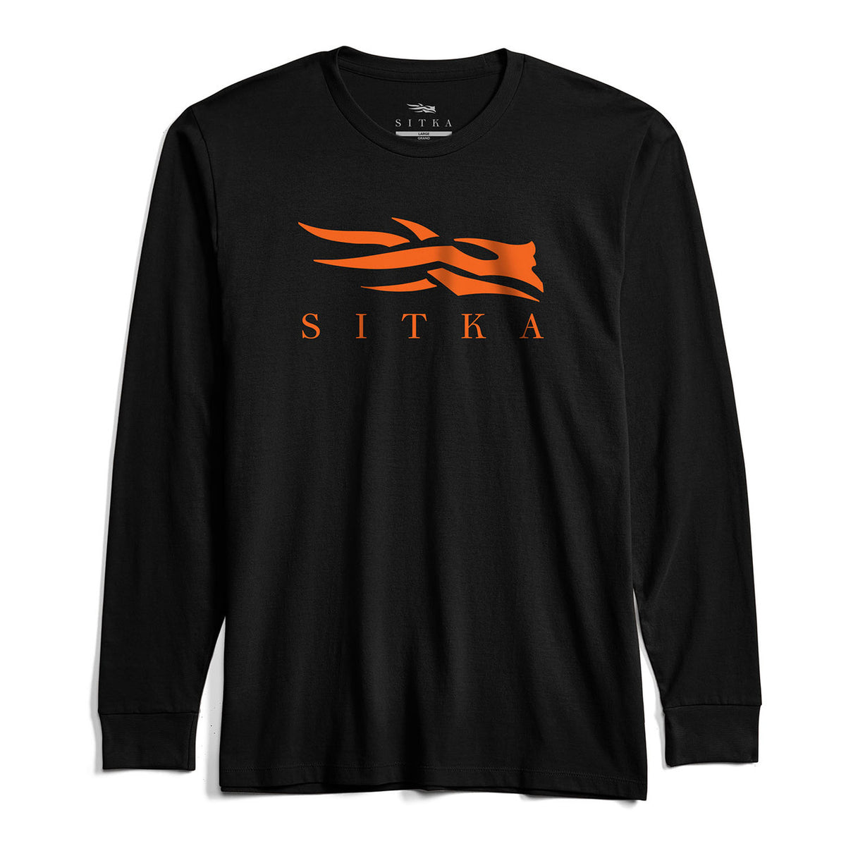 Sitka Icon Long-Sleeve Tee Image in Black-Ultra Orange