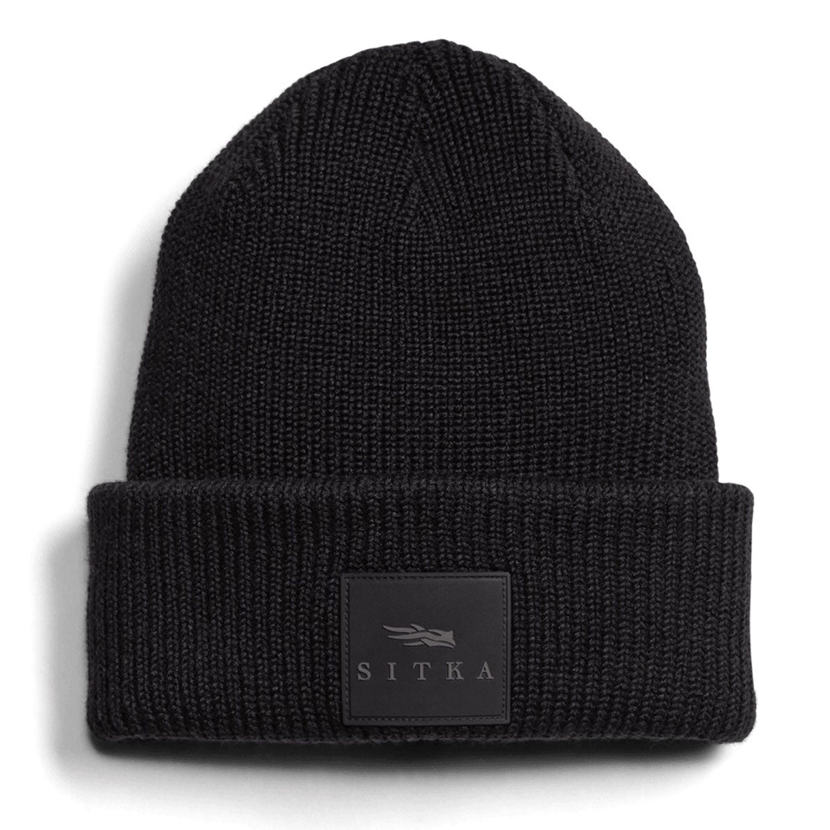 Sitka Double Cuff Acrylic Knit Beanie Image in Sitka Black