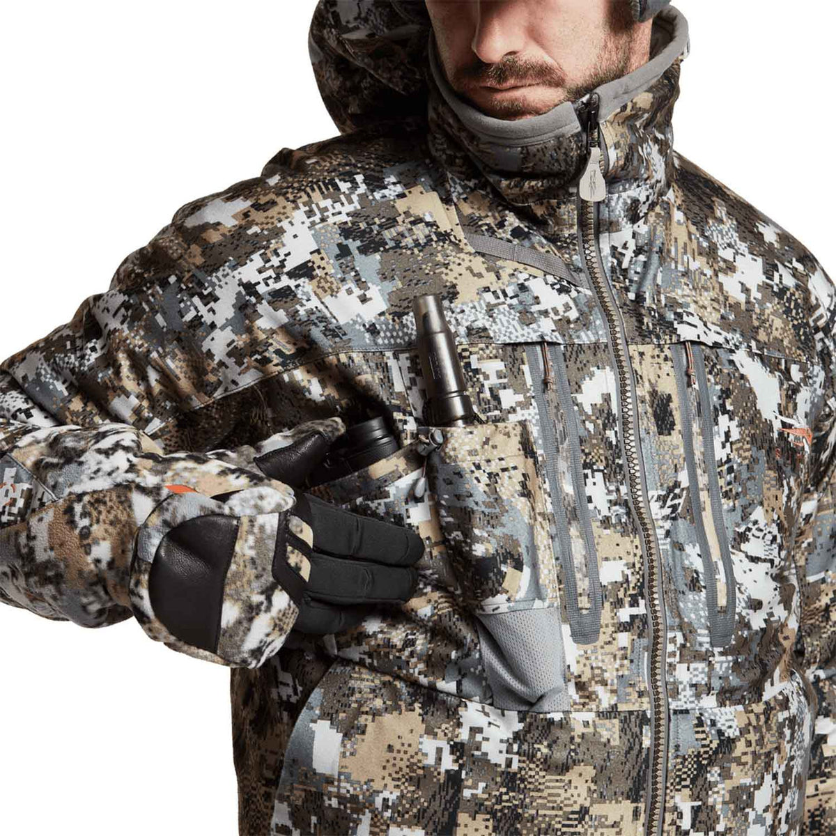 Sitka Incinerator Jacket Model Side Pockets Image