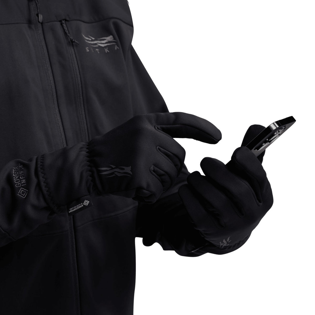 Touchscreen Operation Image of the Sitka Jetstream WS Glove.