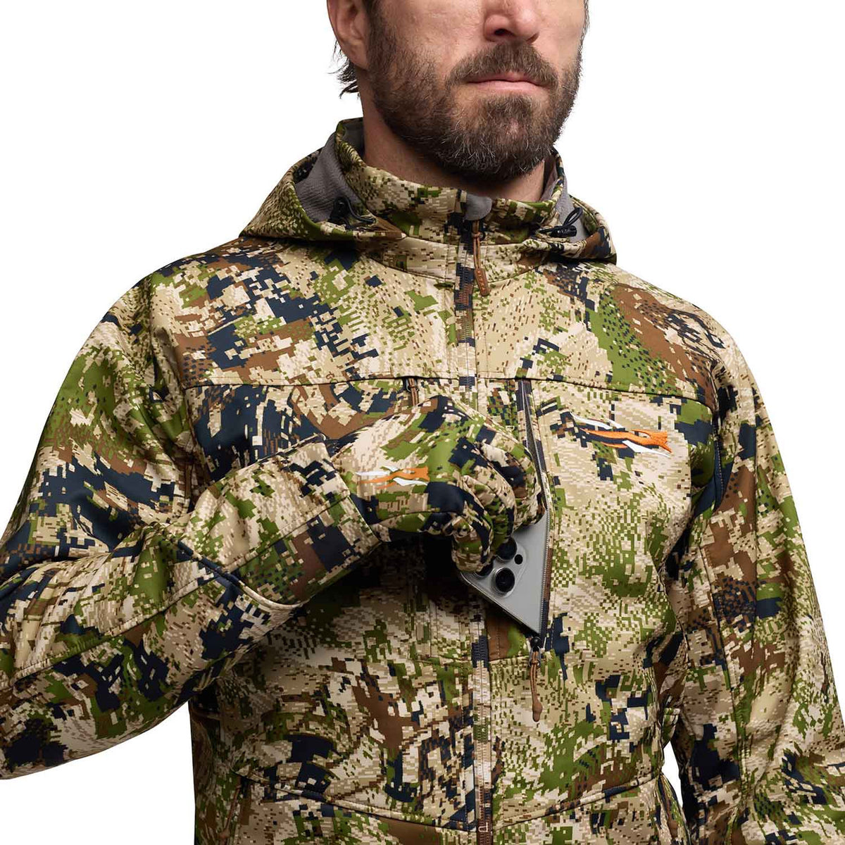 Sitka Men's Jetstream Jacket Cell Phone Pocket Image.