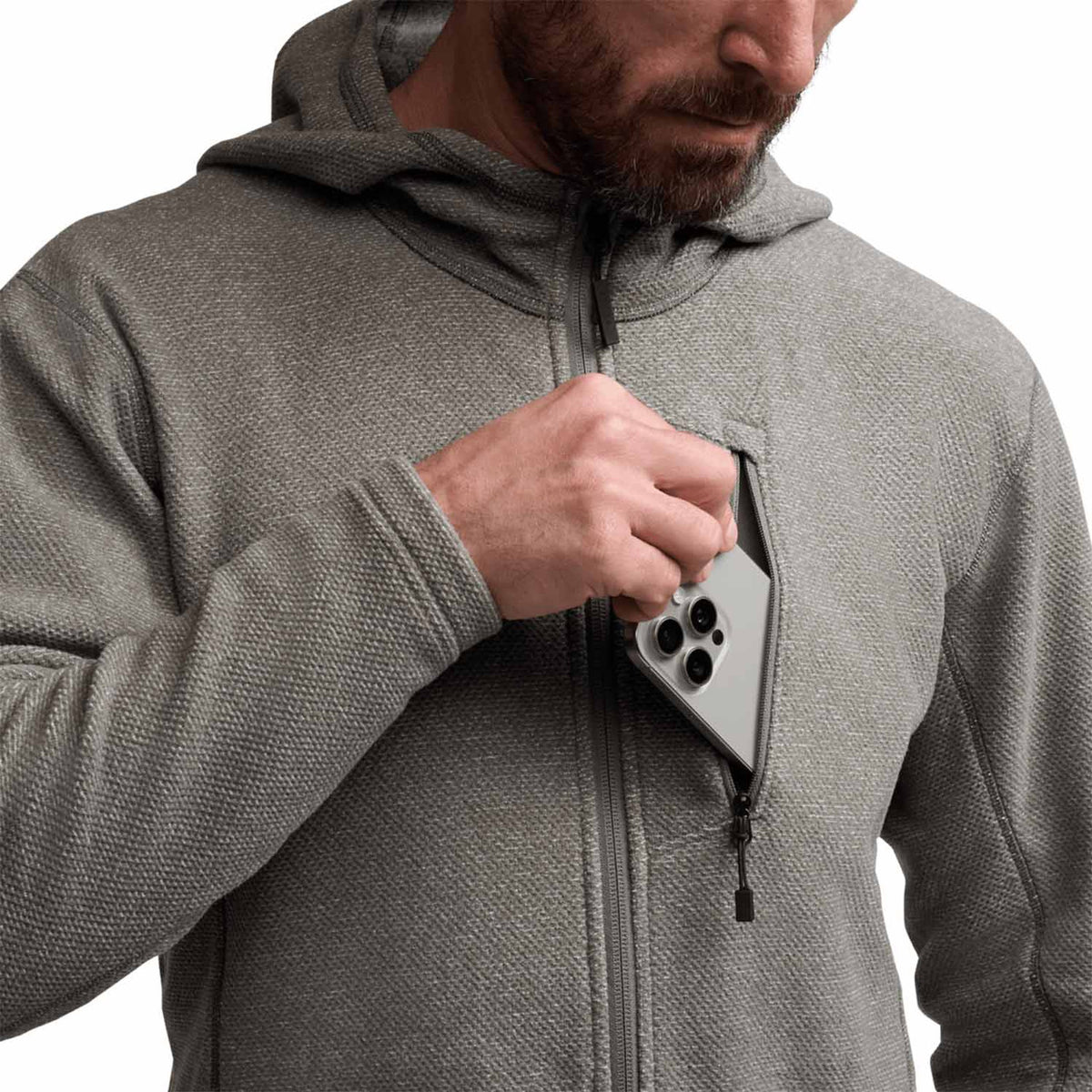 Sitka Snowcrest Full-Zip Hooded Fleece Chest Pocket Image