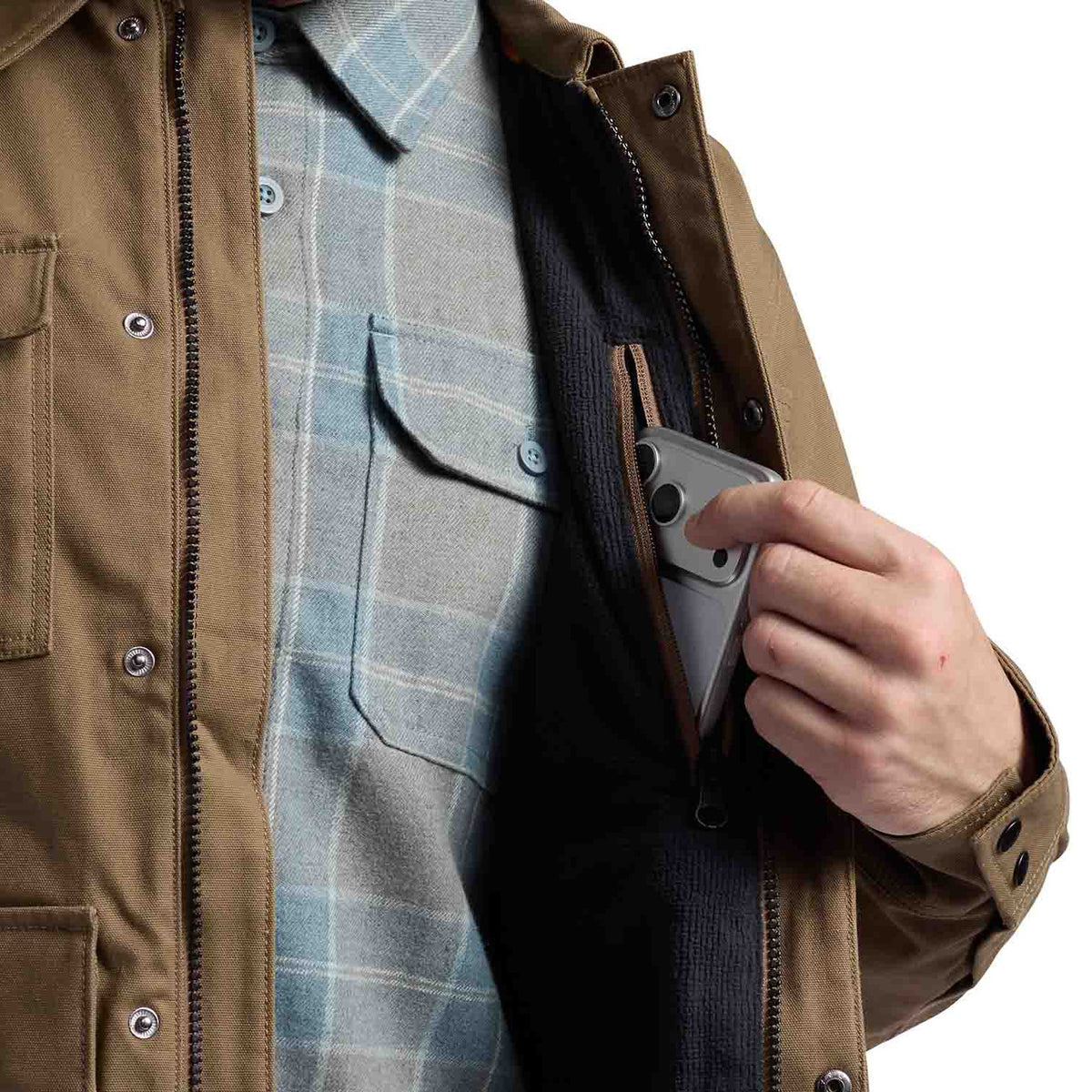 Inside Pocket Image of the Sitka Grindstone Chore Coat.