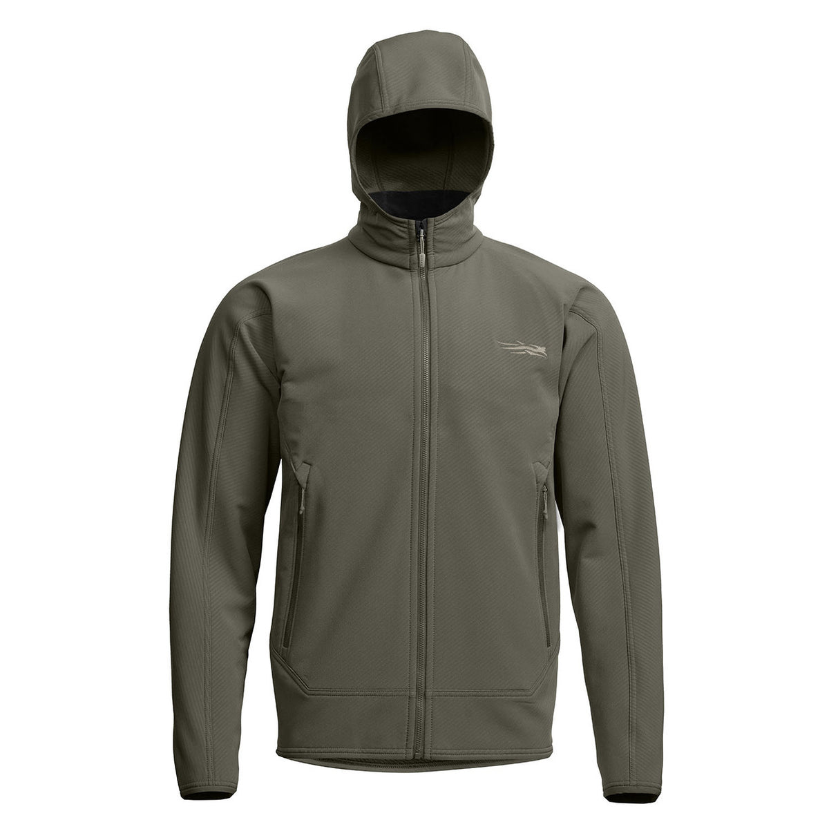 Sitka Alpha Fleece Hooded Jacket Image in Bark Brown