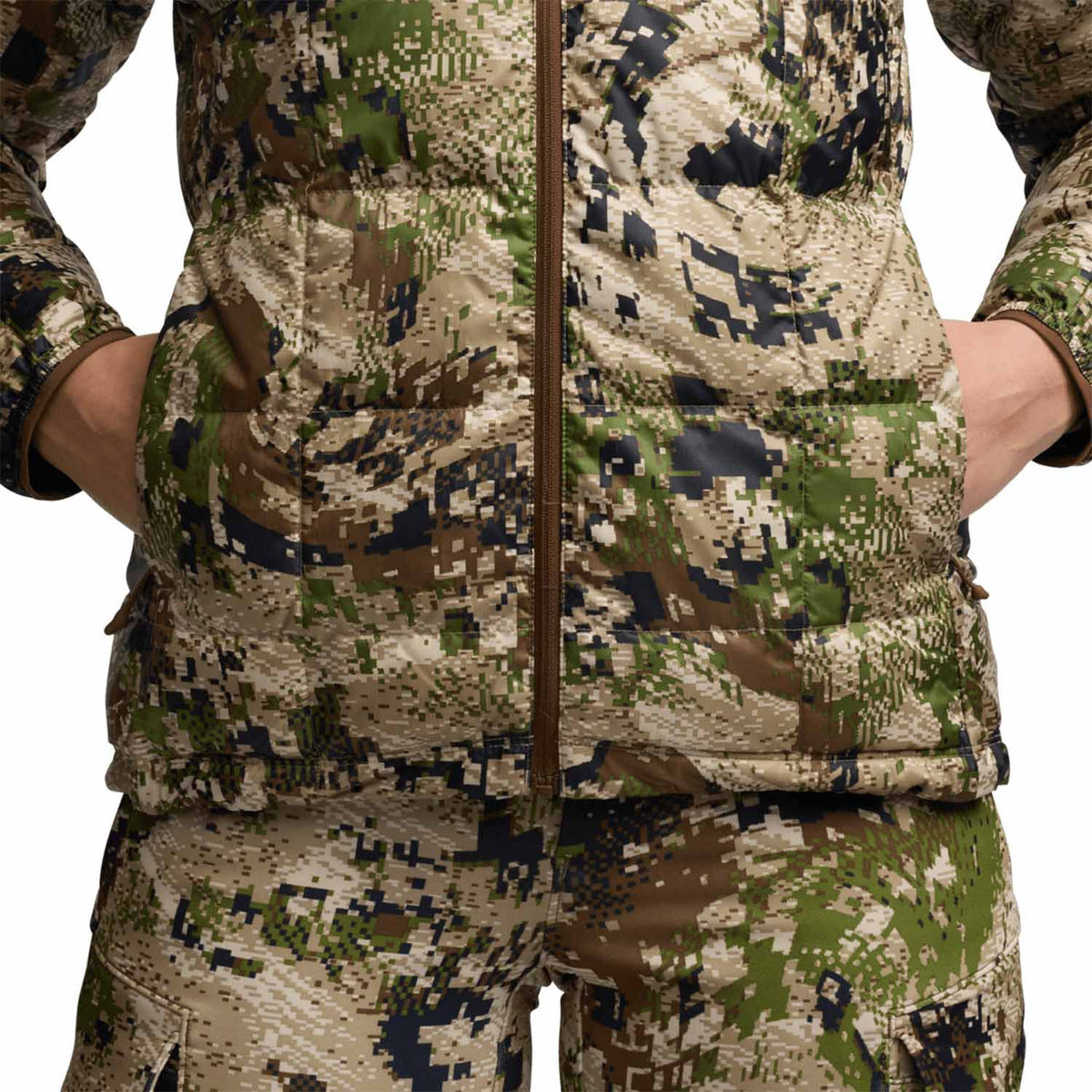 Sitka Women's Microdown Hooded Jacket Pockets Image