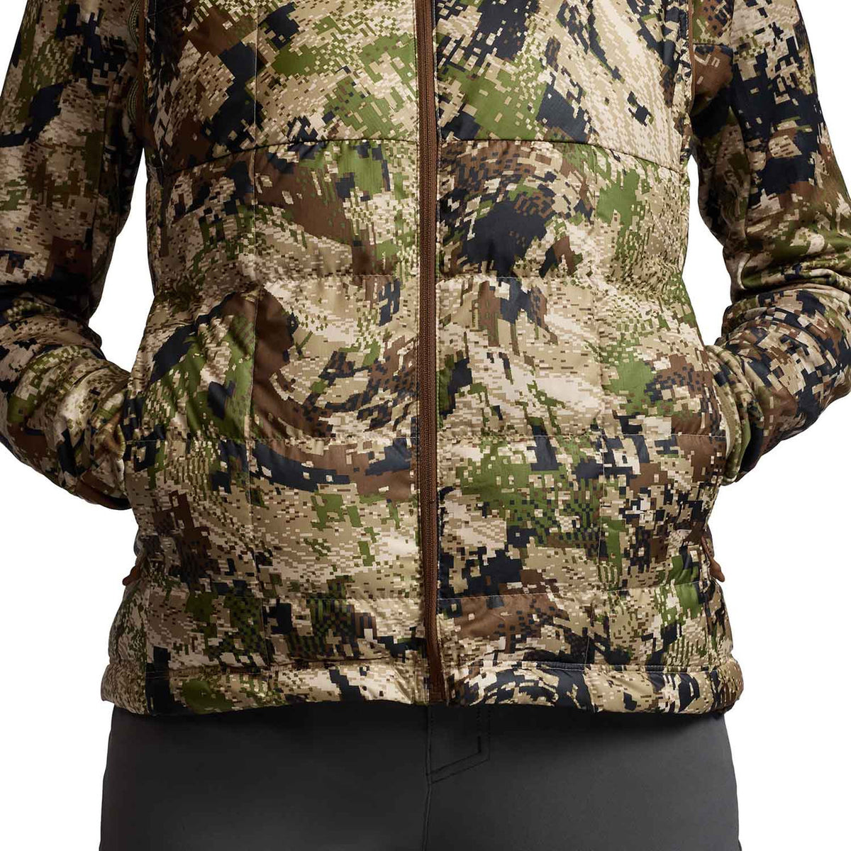 Front Pockets Image of the Sitka Women's Microdown Vest.