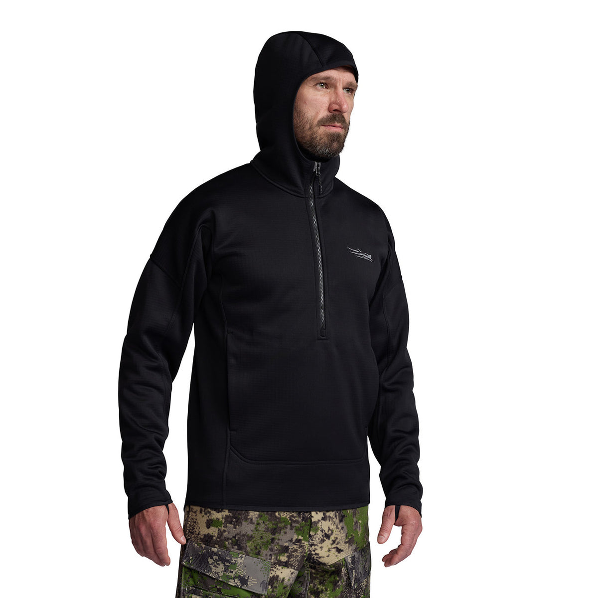 Model Image of the Sitka Solace Hoodie.