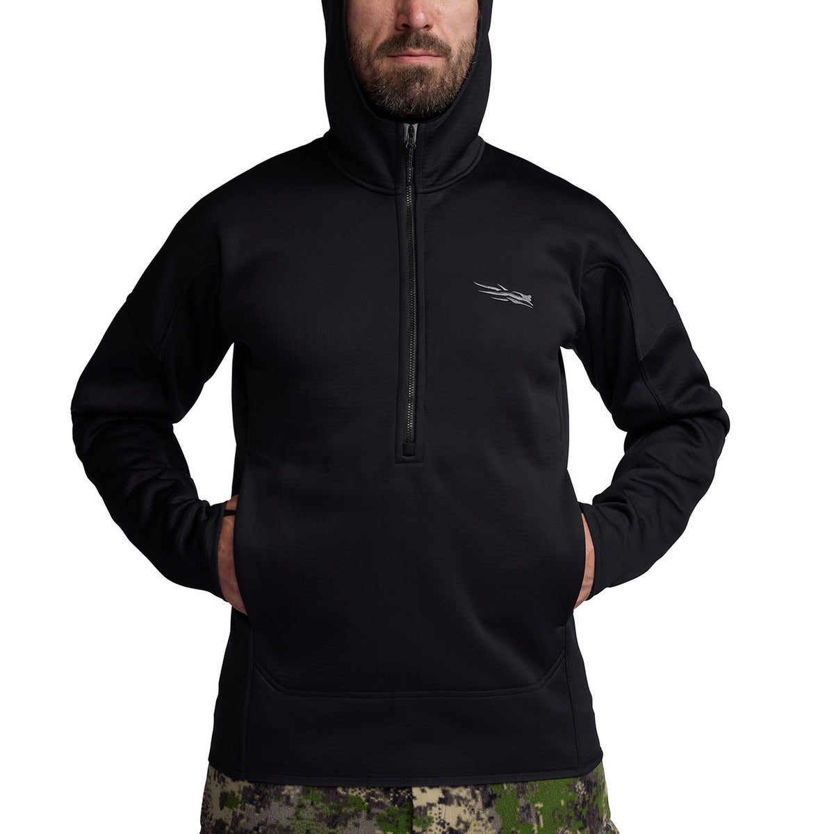 Pockets Image on the Sitka Solace Hoodie.