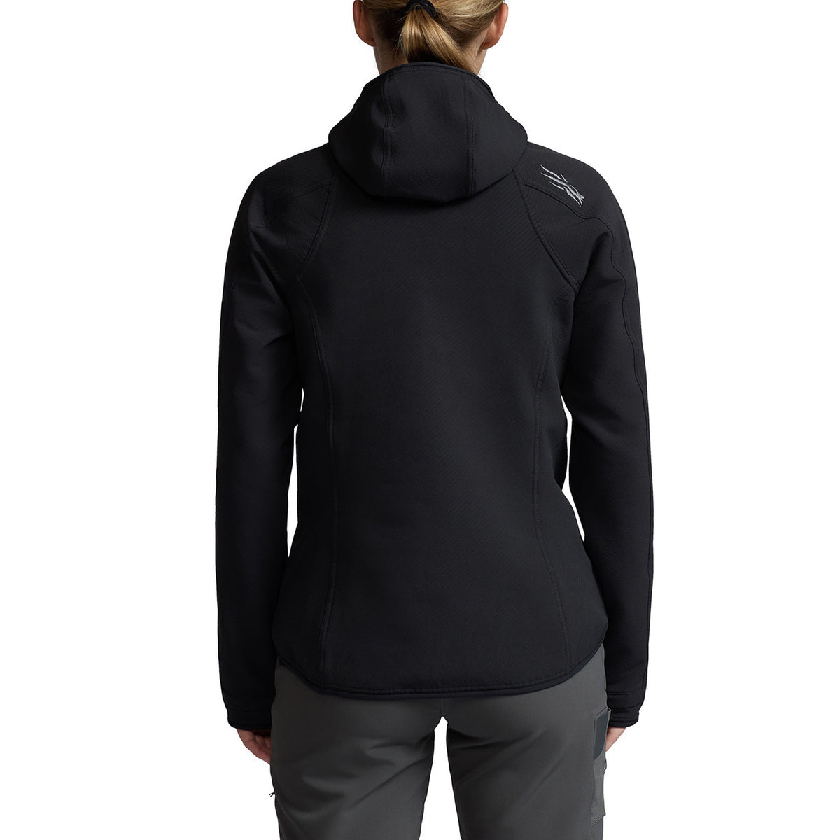 Back Image of the Sitka Women's Alpha Fleece Hoodie.