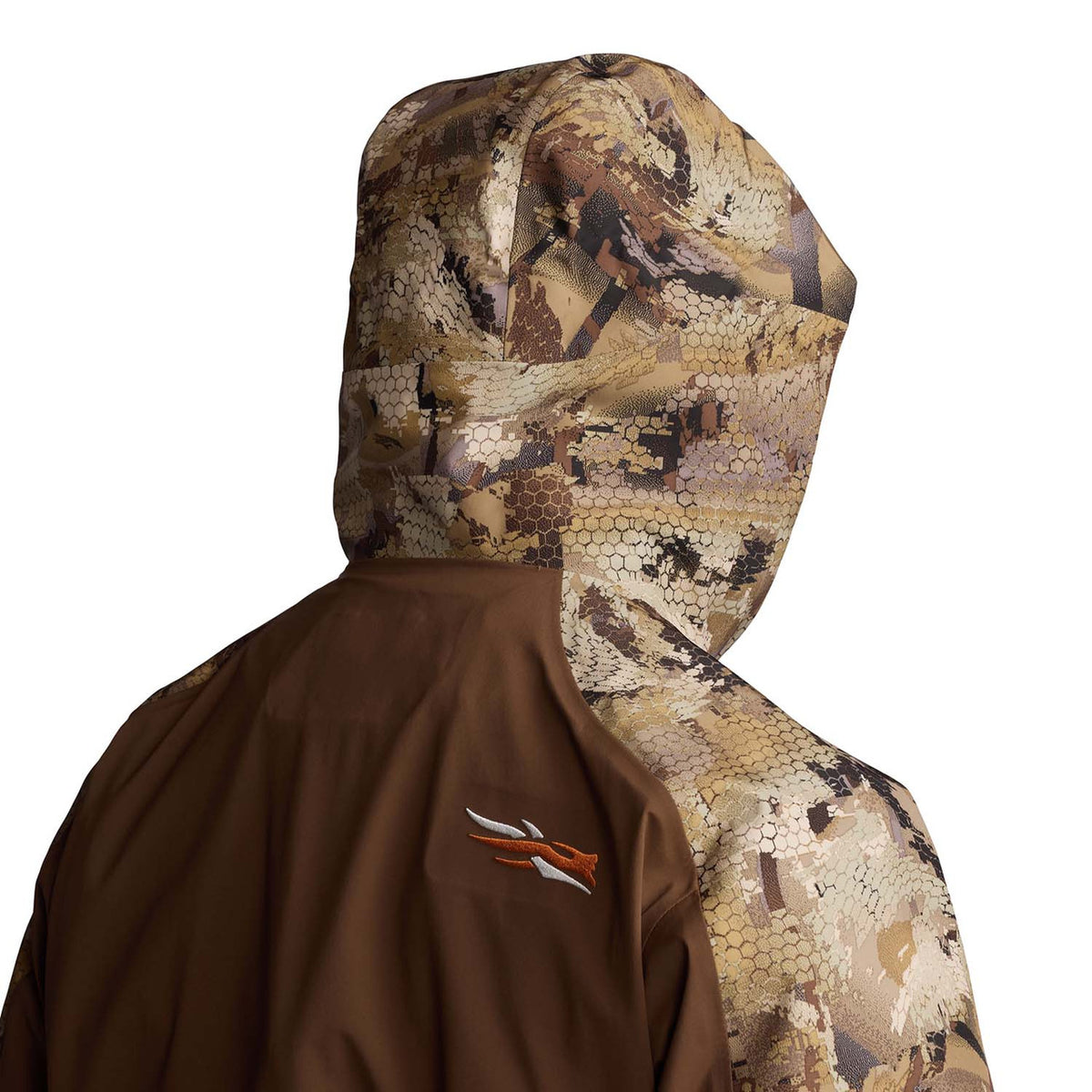 Back of Hood Image of the Sitka Delta Wading Jacket.