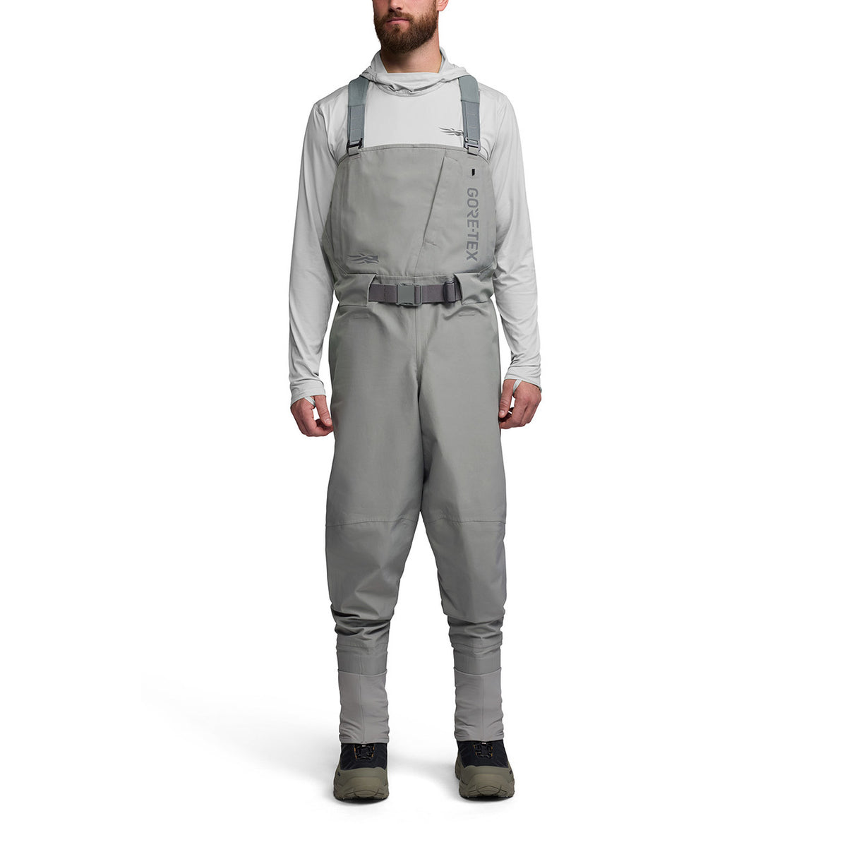 Front Model Image of the Sitka CrossCurrent Gore-Tex Stockingfoot Wader.
