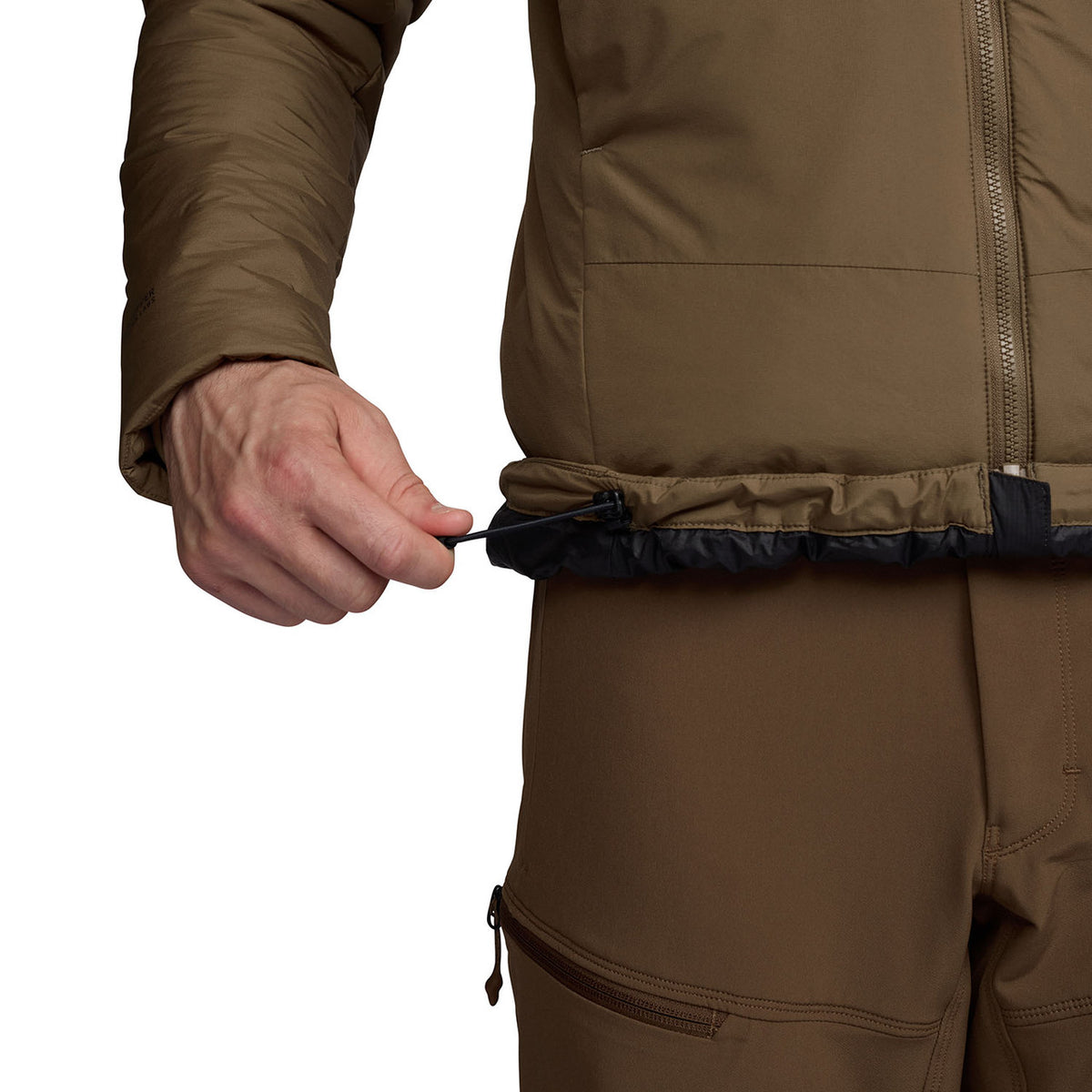 Waist Cinch Image of the Sitka Kelvin Pro Hooded Jacket.