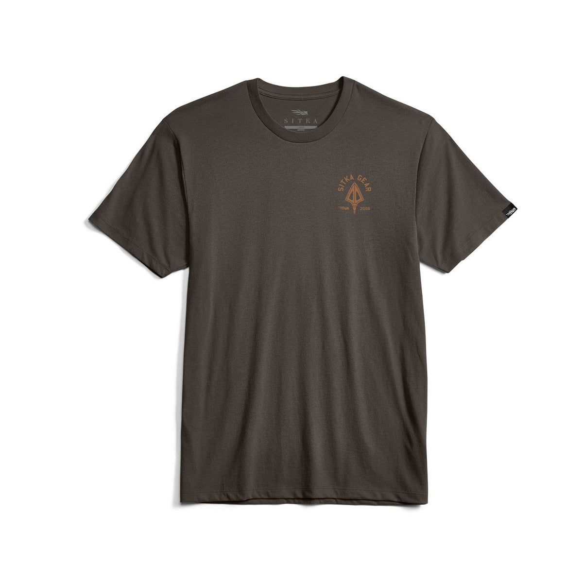 Front image of the Sitka Broadhead Crest Tee in Earth