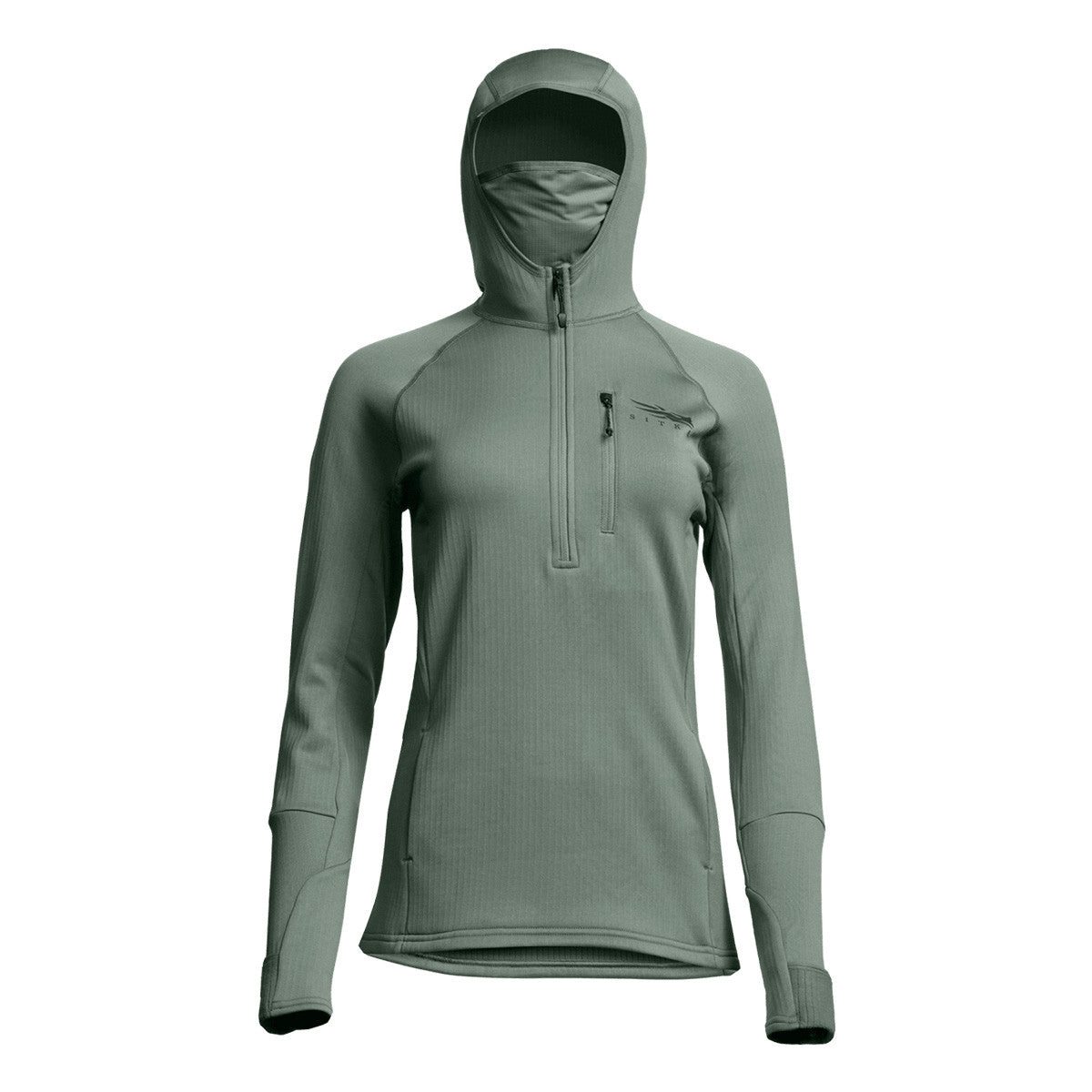 Women's Fanatic Hoodie Front Image in Slate Green