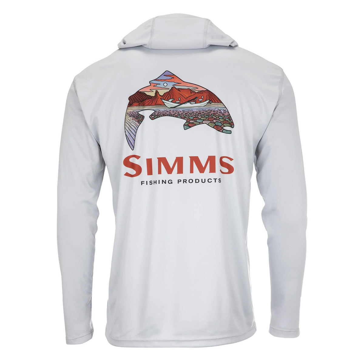 Simms Tech Hoody, Artist Series Back Image in Aspen Bass