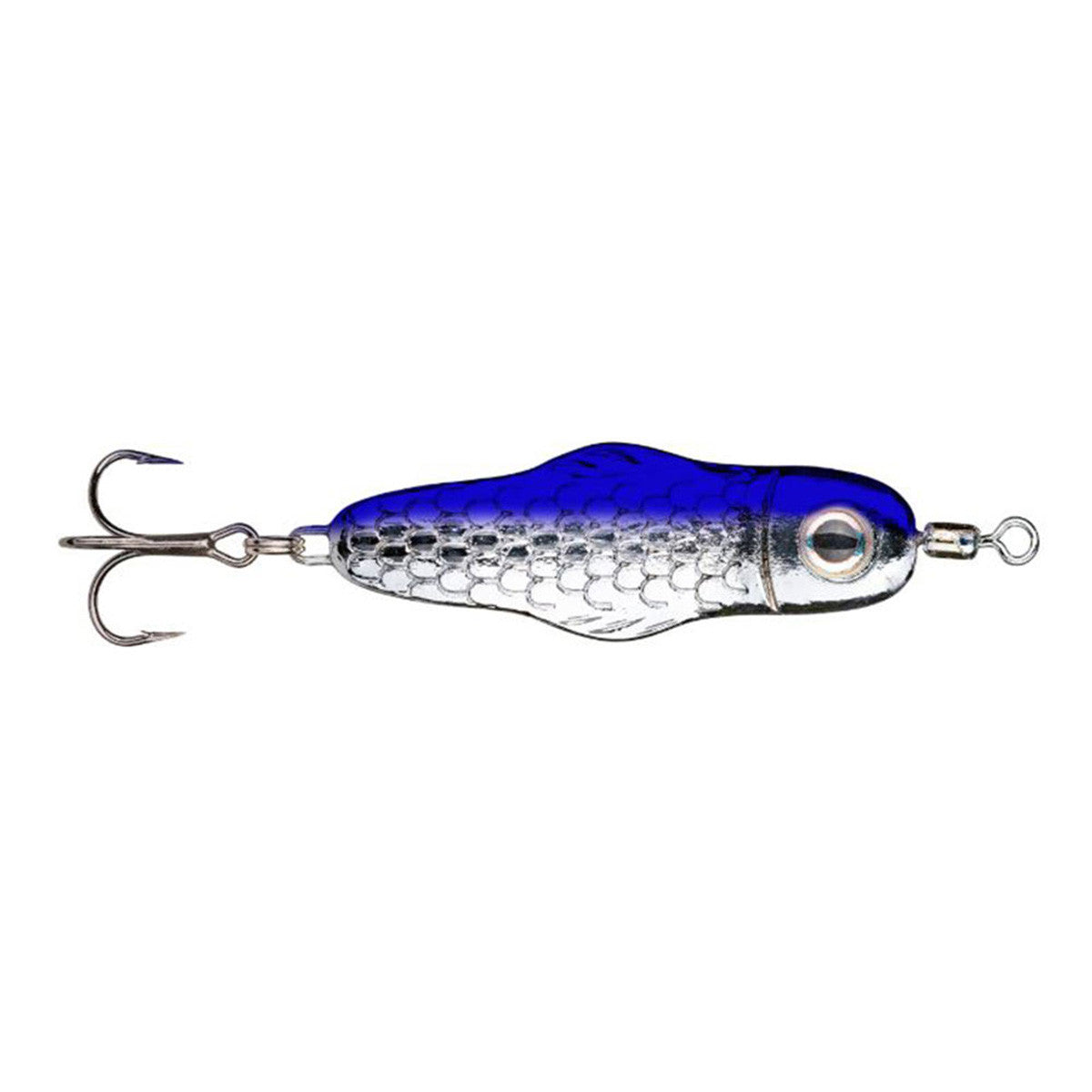 Mark Rose Lil' Ledge Spoon Fishing Lure Image in Chrome Blue