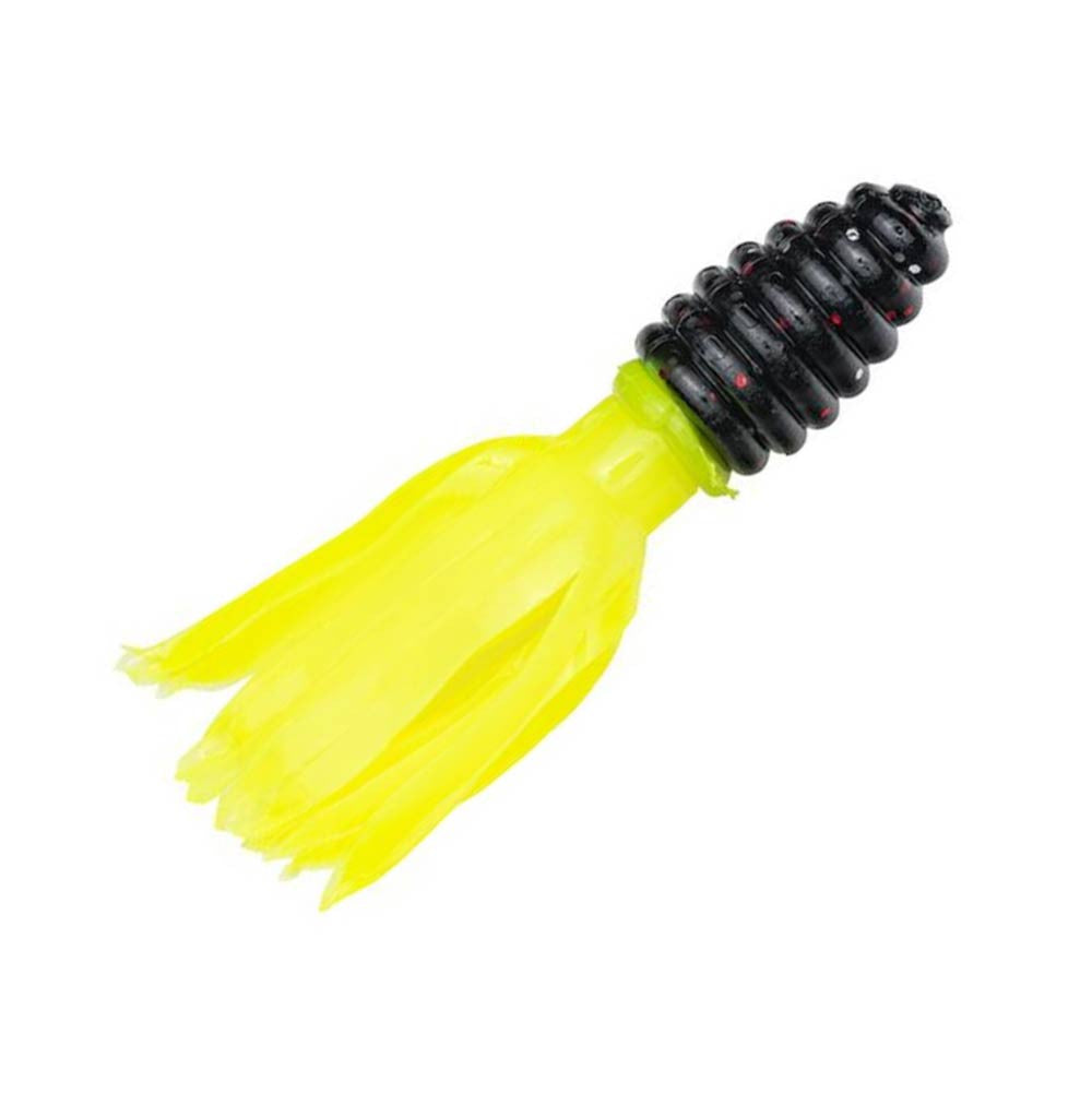 Strike King Mr. Crappie 1 3/4" Thunder Soft Bait Image in Tuxedo Black Chartreuse