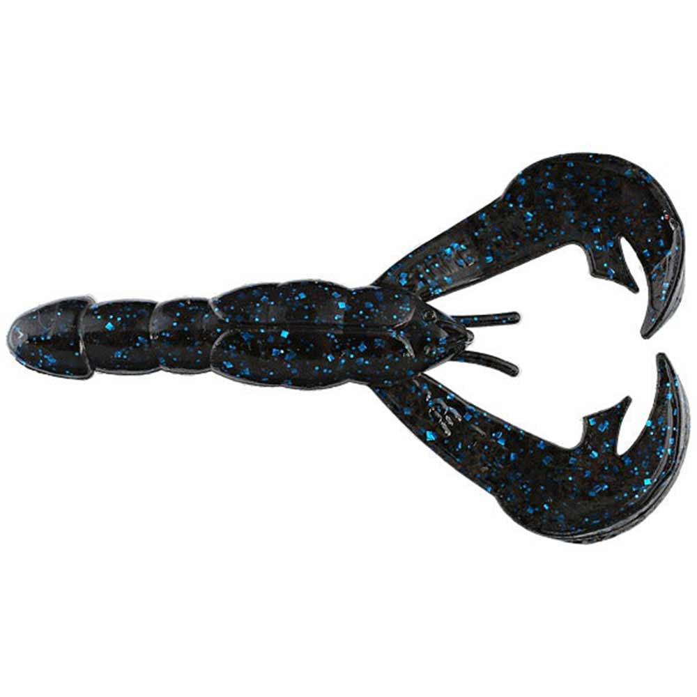 Strike King 4" Rage Craw 7 Pack - Blue Black Flake Variation Delta Red