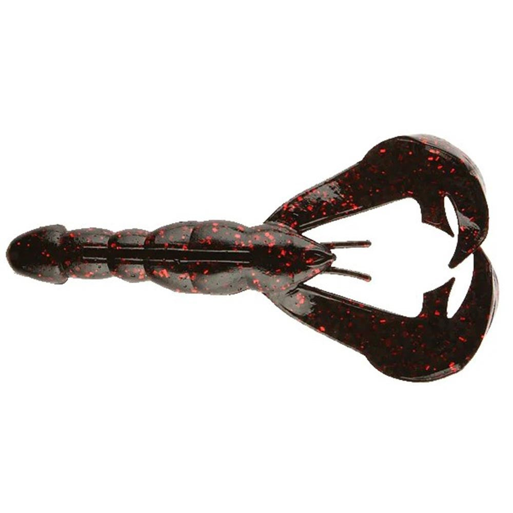Strike King 4" Rage Craw 7 Pack - Black Neon Variation Delta Red
