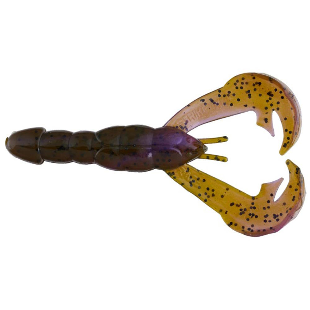 Strike King 4" Rage Craw 7 Pack - Green Pumpkin Purple Swirl Variation Delta Red