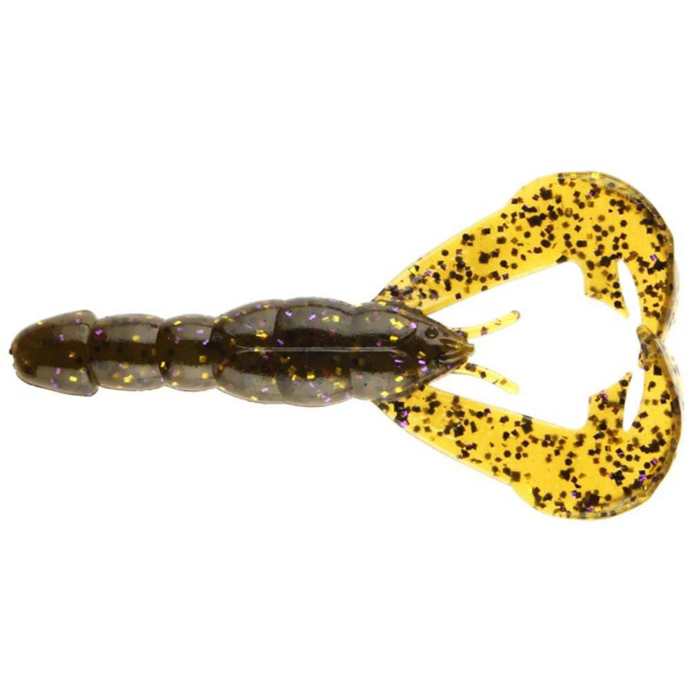 Strike King 4" Rage Craw 7 Pack - Green Pumpkin Purple and Gold Variation Delta Red