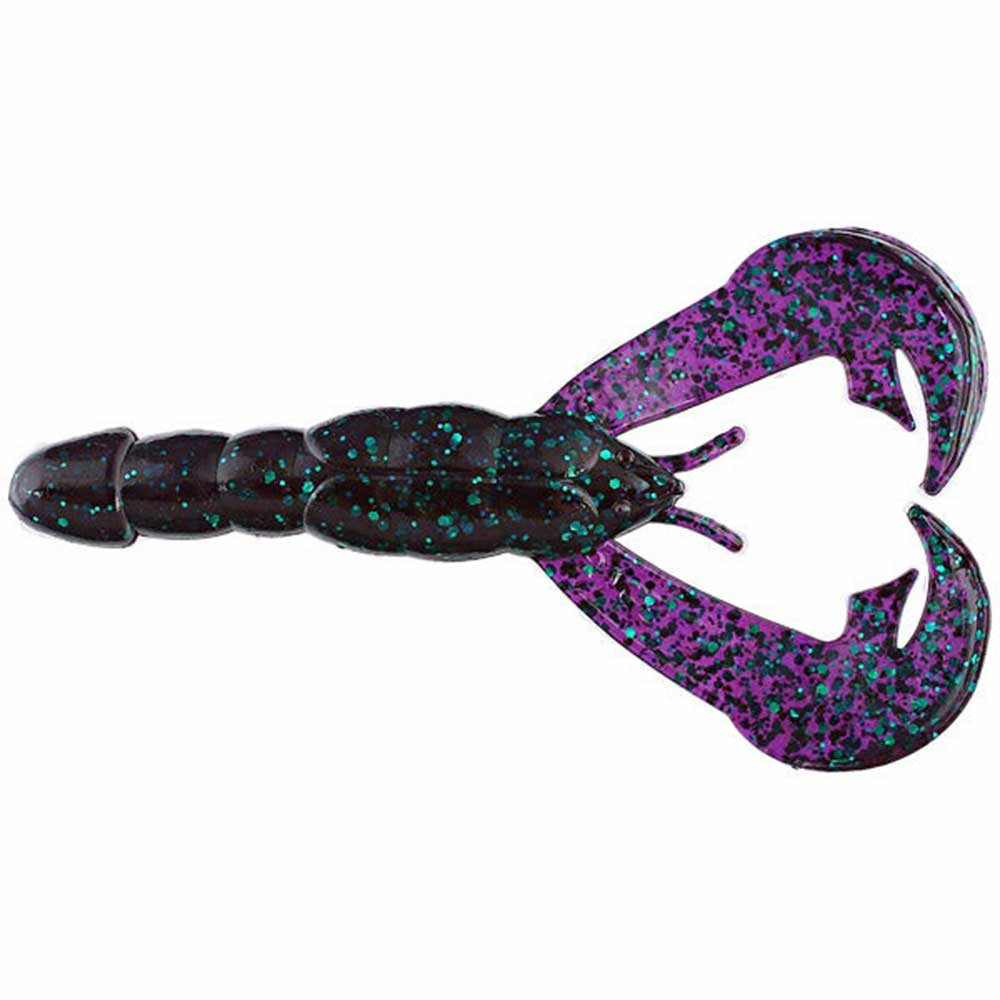 Strike King 4" Rage Craw 7 Pack - June Bug Variation Delta Red