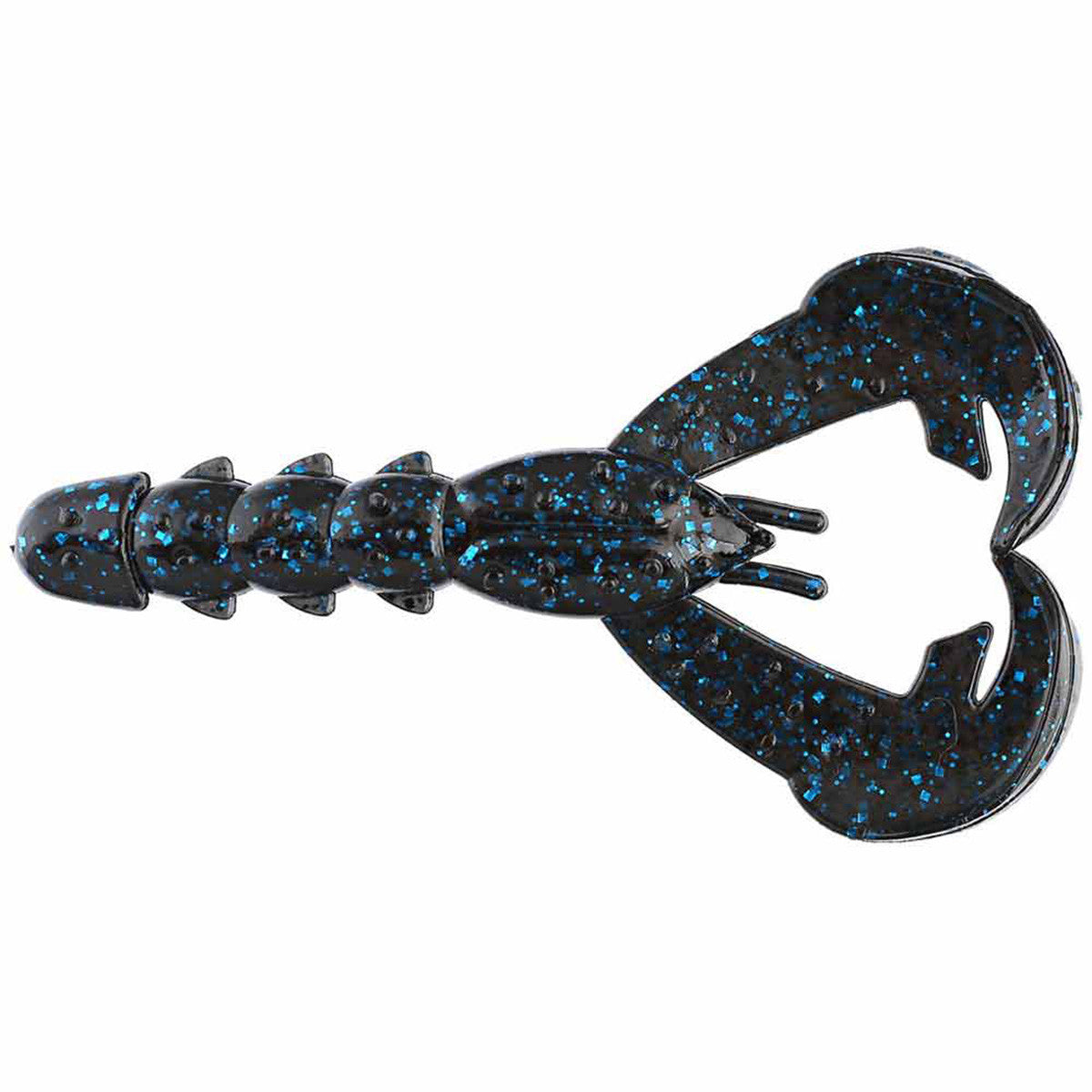 Strike King 4.5" Rage Lobster 5 Pack Image in Black Blue Flake Falcon Lake Craw