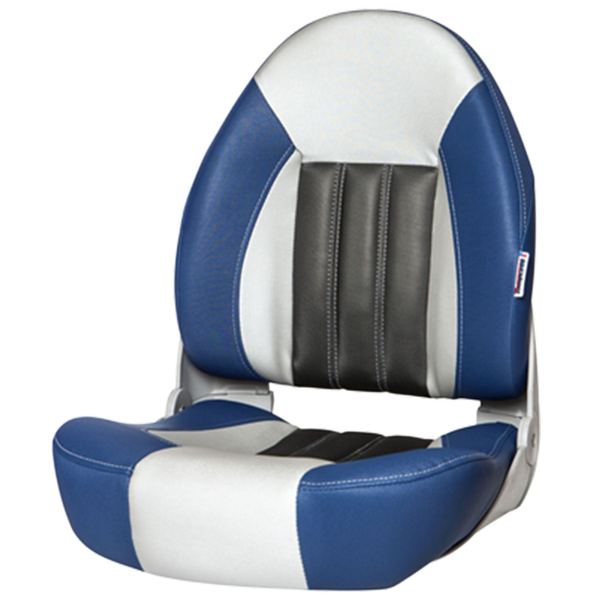 Probax High-Back Orthopedic Boat Seat Image in Blue/Gray/Carbon