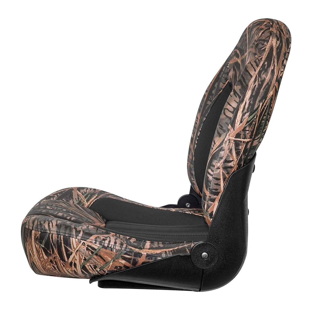 Probax High-Back Orthopedic Boat Seat Side Image in Mossy Oak Shadow Grass/Black