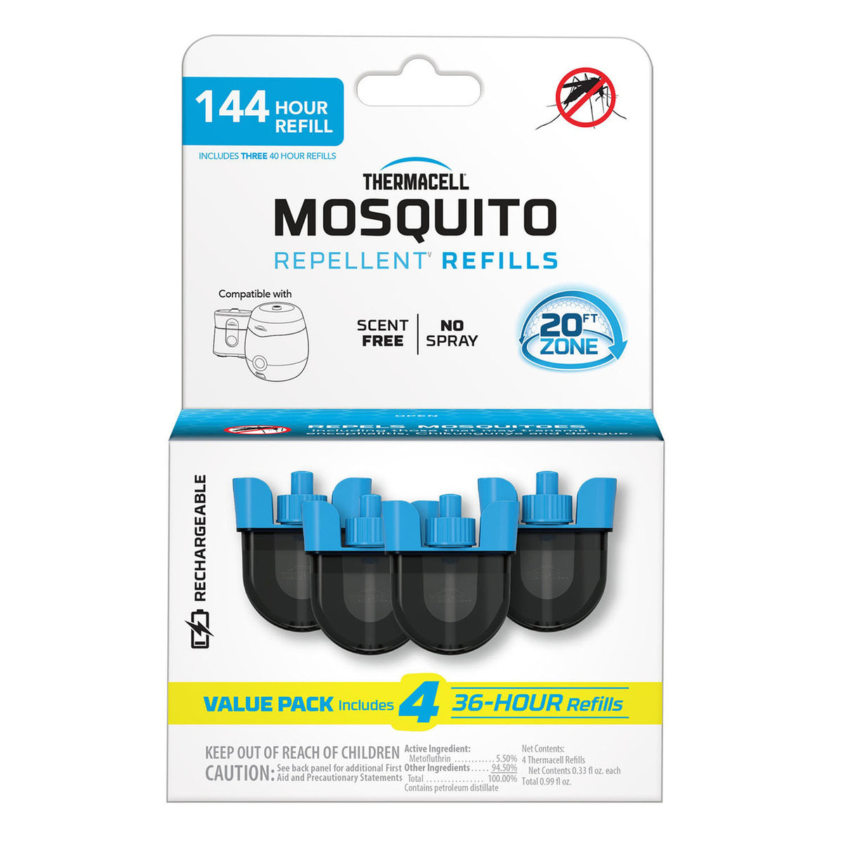 Image of the Thermacell Rechargeable Mosquito Repellent Refill - 36 HR Four Pack.