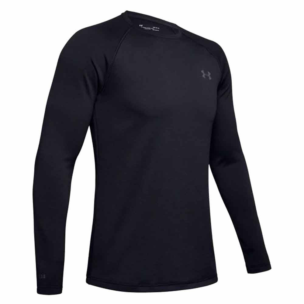 Under Armour Men's ColdGear Base 3.0 Crew Neck Shirt, Black Image