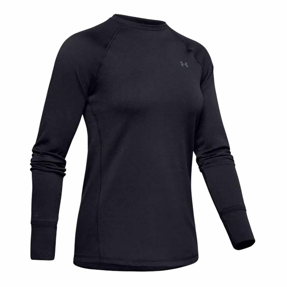 Under Armour Women's ColdGear Base 3.0 Crew, Black Pitch Gray