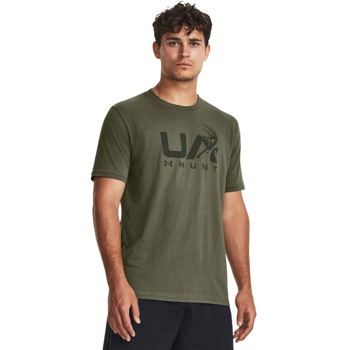 Under Armour Antler Hunt Icon T-Shirt Image in Marine OD Green