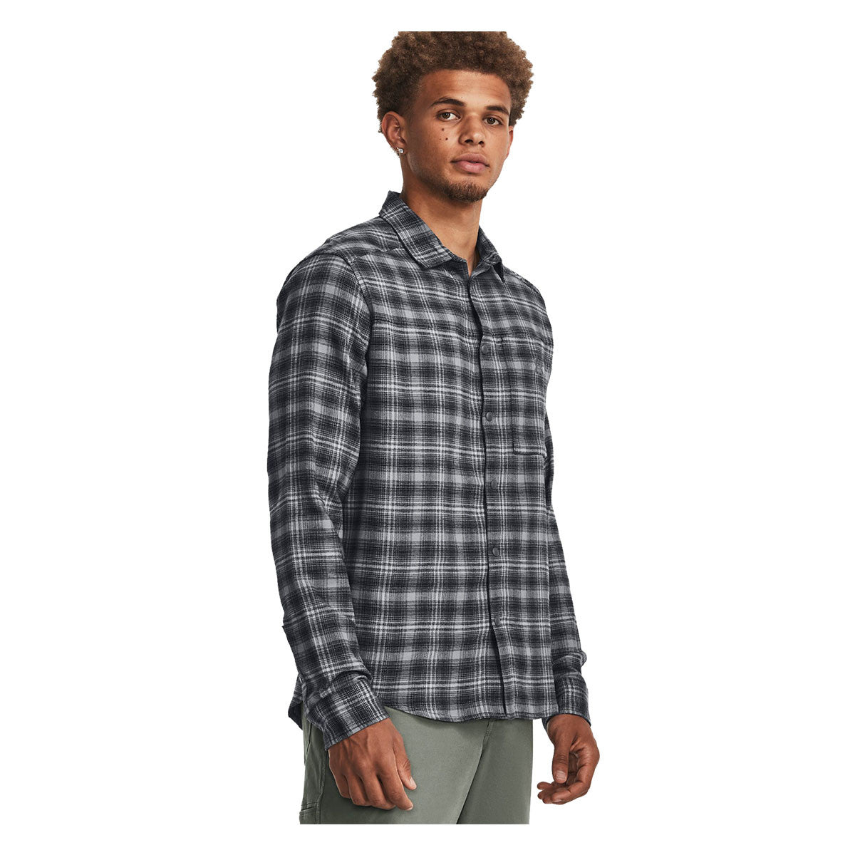 Under Armour Tradesman Flex Flannel Shirt - Black-Halo Gray
