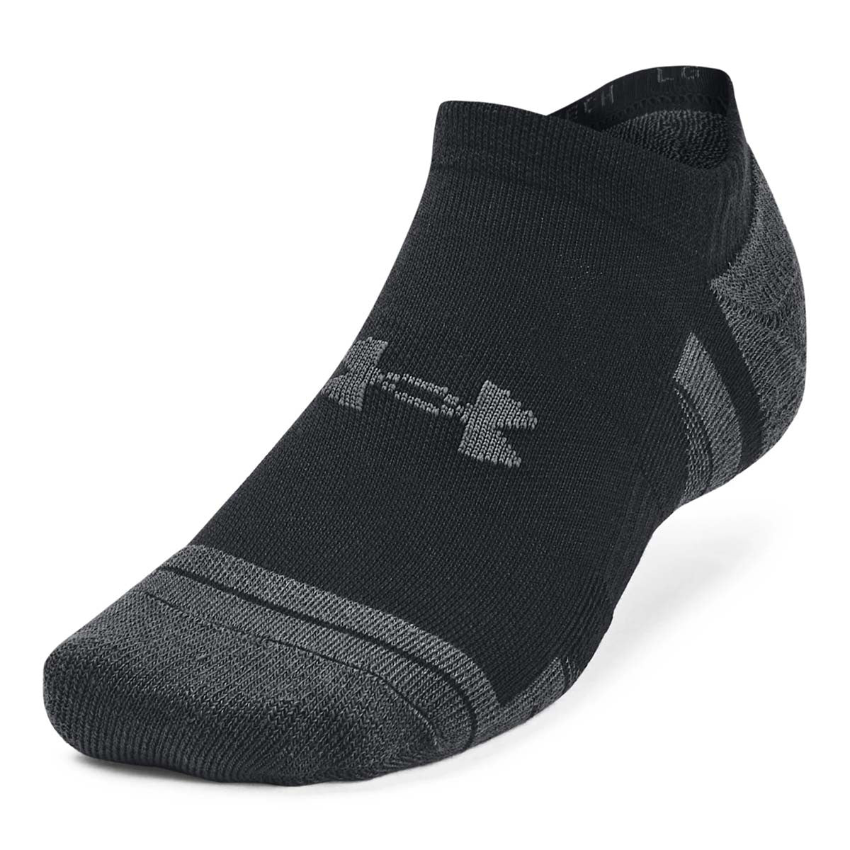 Under Armour Unisex Performance Tech 3-Pack No Show Socks - Black