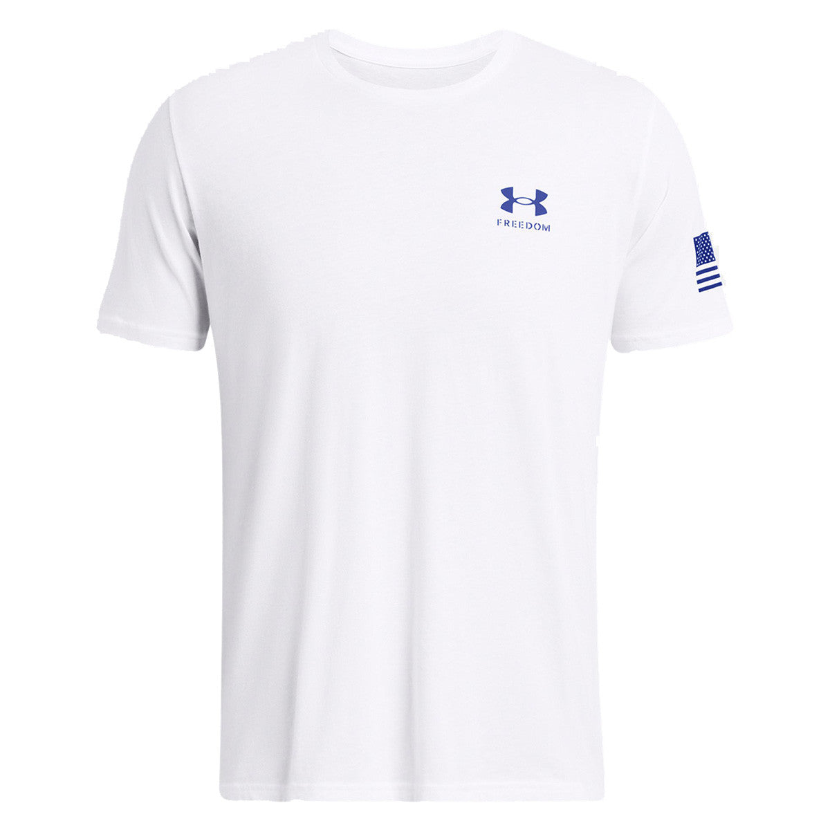 Under Armour Freedom Flag Gradient T-Shirt Front Image in White-Royal