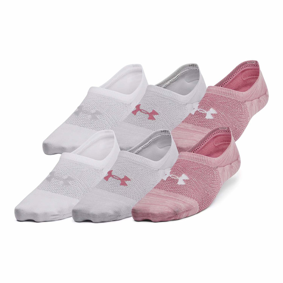 Under Armour Women's Breathe Lite Liner Socks - 6 Pack - Pink Elixir-White