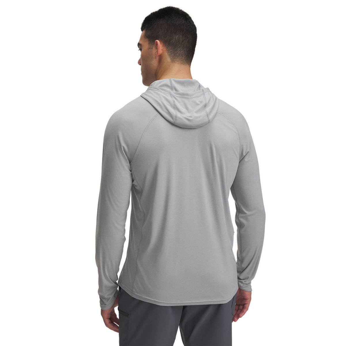 Under Armour Fish Elite Hoodie Back Image in Mod Gray-Castlerock