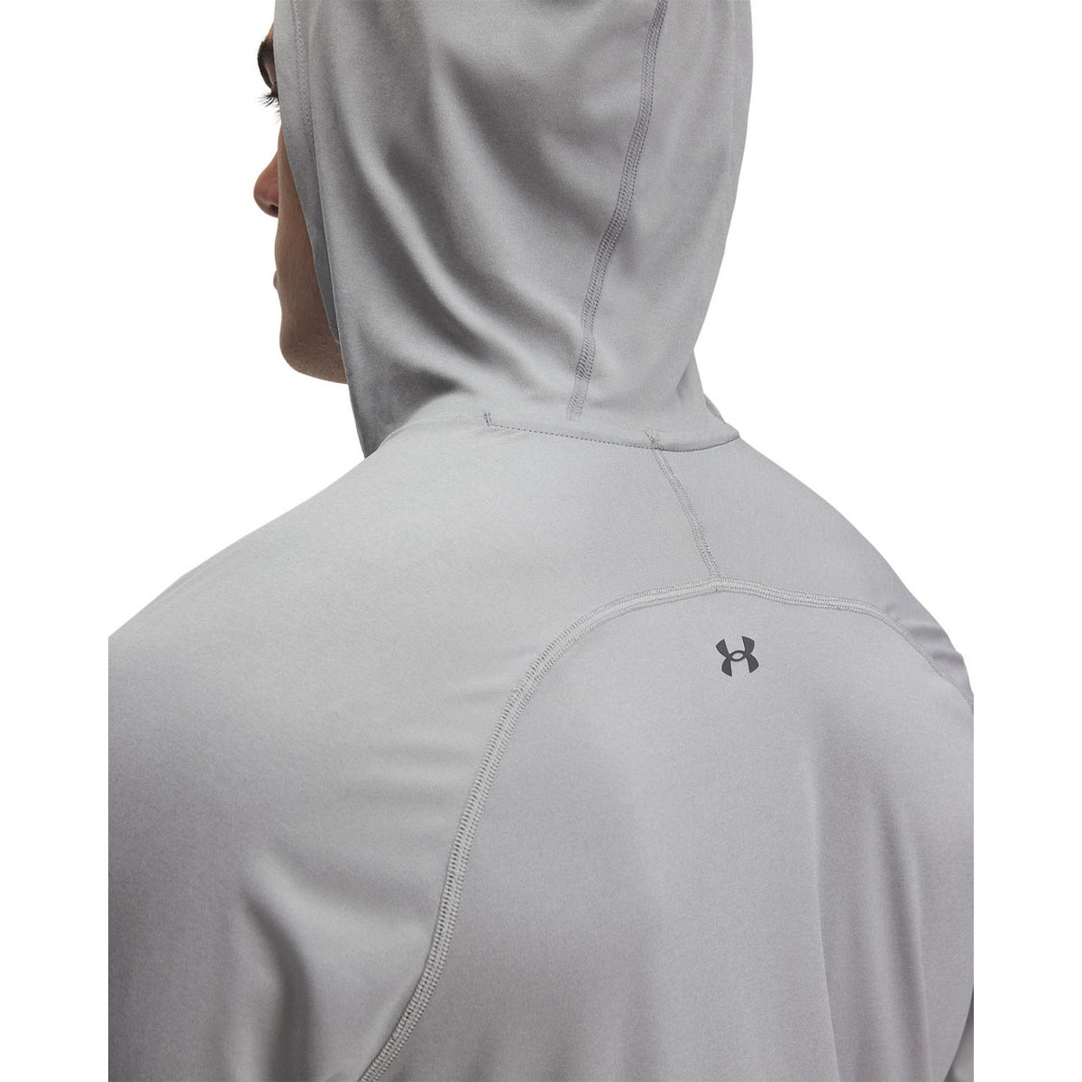 Under Armour Fish Elite Hoodie Hood Image in Mod Gray-Castlerock