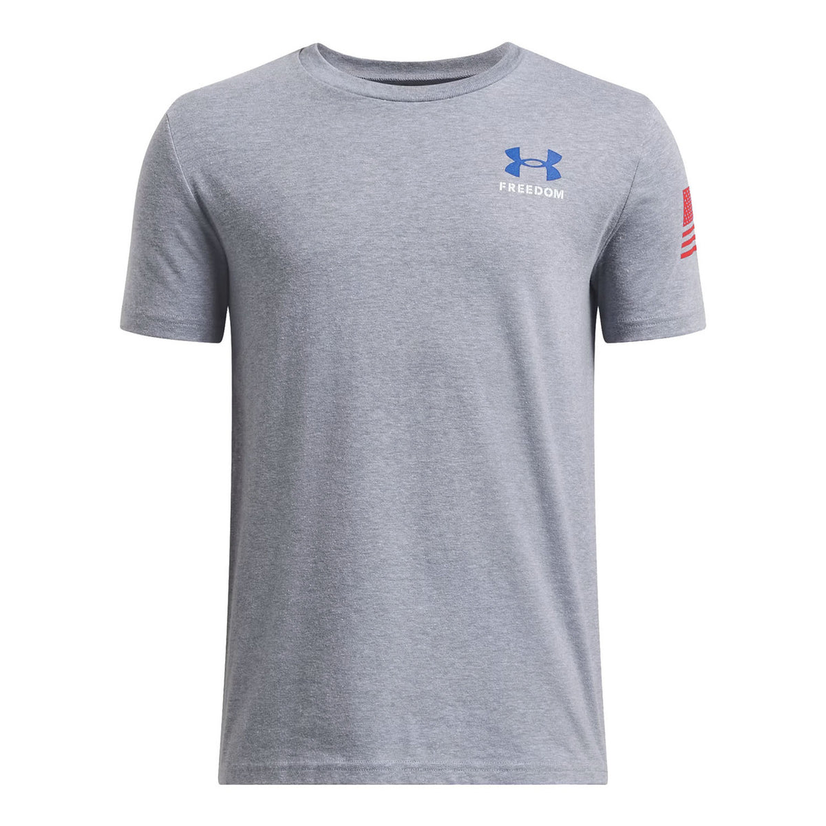 Under Armour Boys' Freedom Flag Short Sleeve - Steel Light Heather-Red