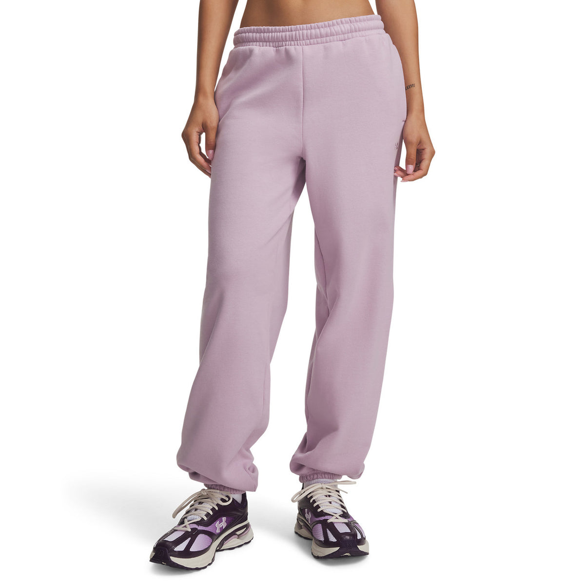 Image of the Under Armour Women's UA Icon Fleece Gym Pants in Mauve Pink