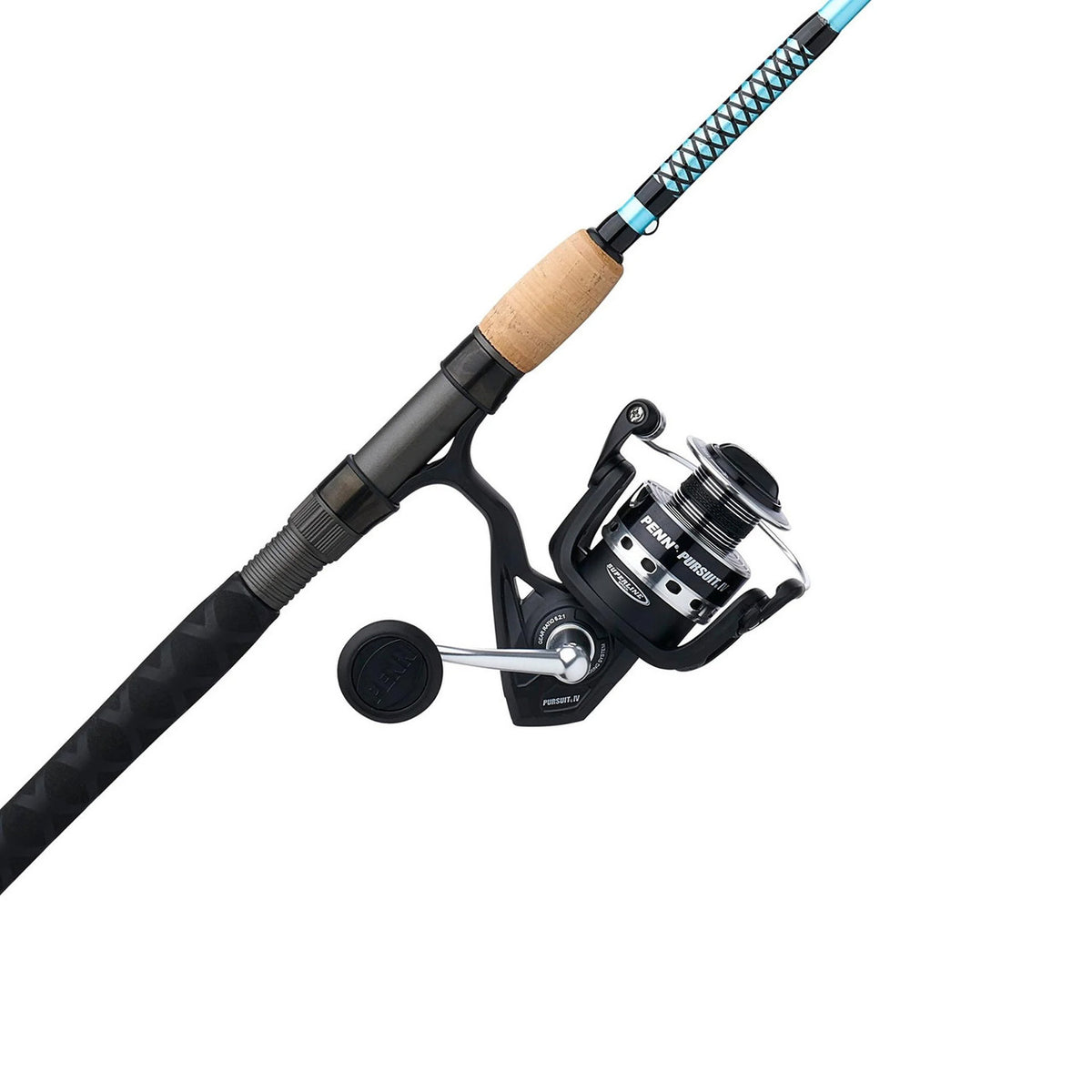 Tilted image of the Ugly Stik Carbon Inshore Pursuit IV Spinning Rod and Reel Combo 2 Piece.