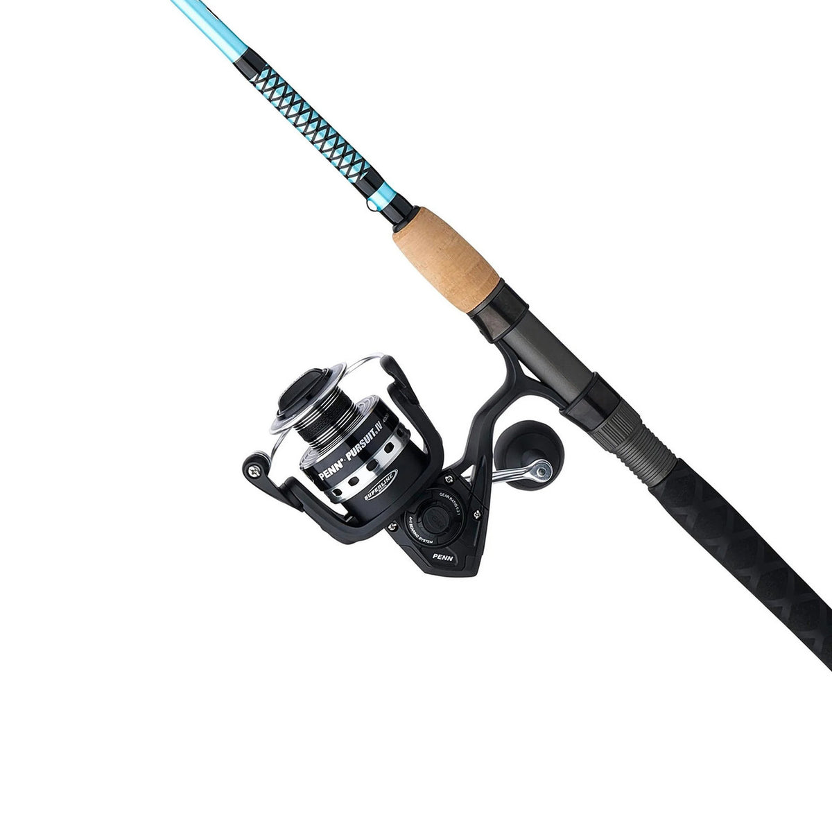 Flipped tilted image of the Ugly Stik Carbon Inshore Pursuit IV Spinning Rod and Reel Combo 2 Piece.